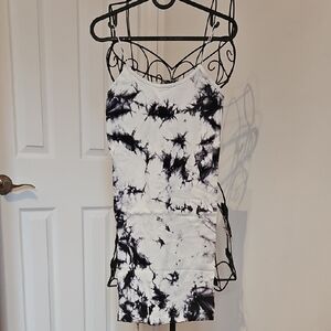 Black and White Tie-Dye Dress‎